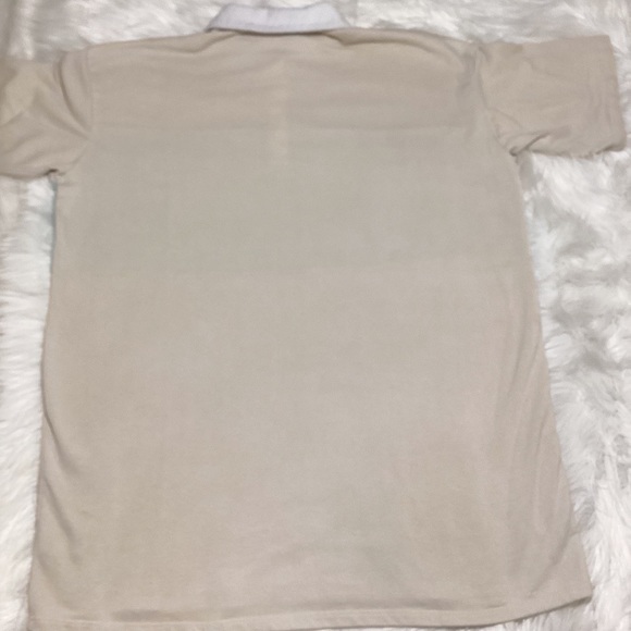 H&M Divided Skyblue Cream Retro Cotton Polo Shirt Collared Short Sleeves Top - Picture 4 of 4